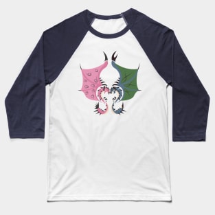 Heaven and Earth - Pink Rathian and Azure Rathalos Baseball T-Shirt